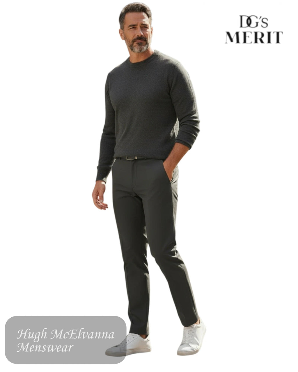 DG's Merit BLACK Regular Fit Trouser | 72268/00 - Hugh McElvanna Menswear