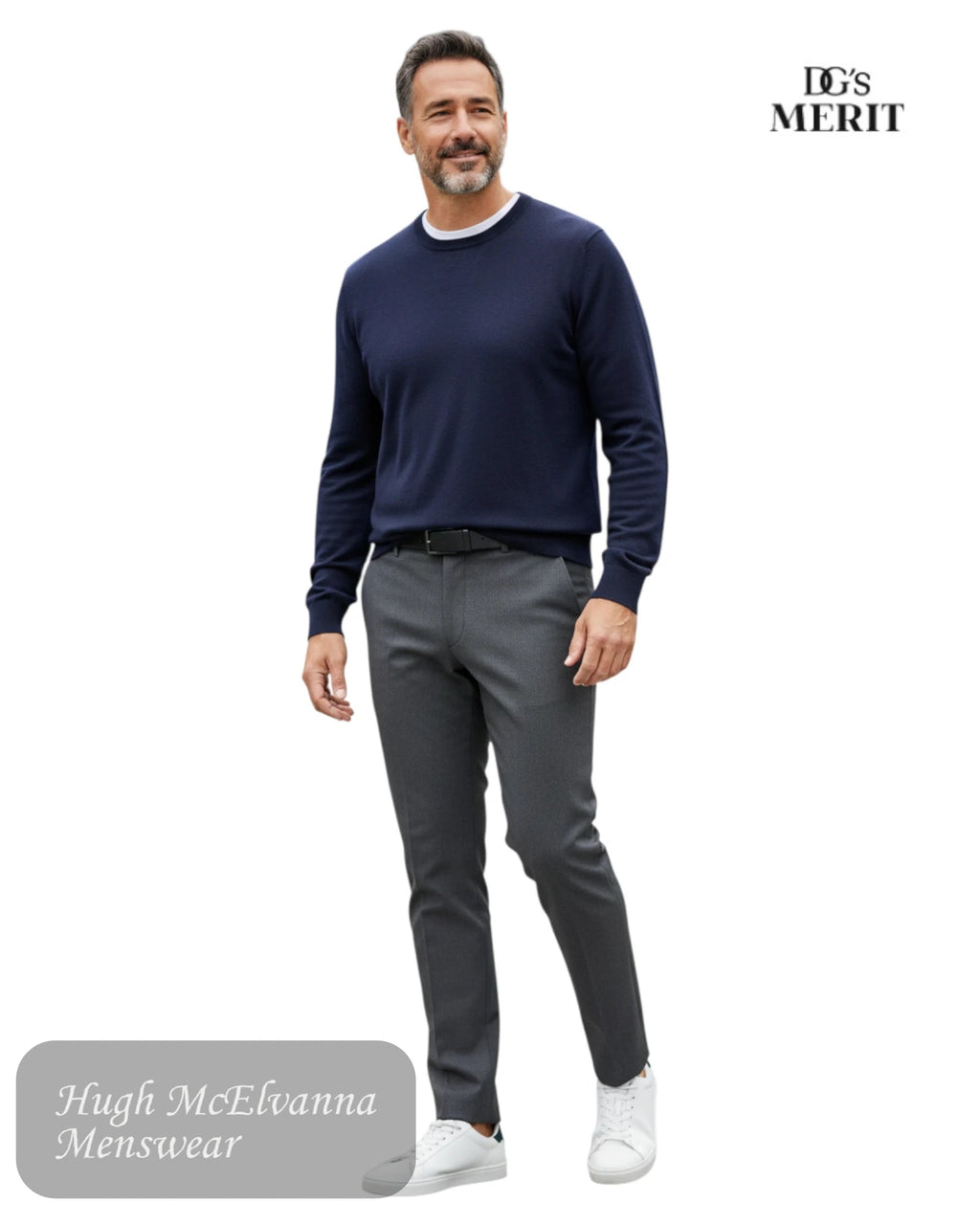 DGs Merit CHARCOAL Stretch Waist Trouser 71686/08 - Hugh McElvanna Menswear