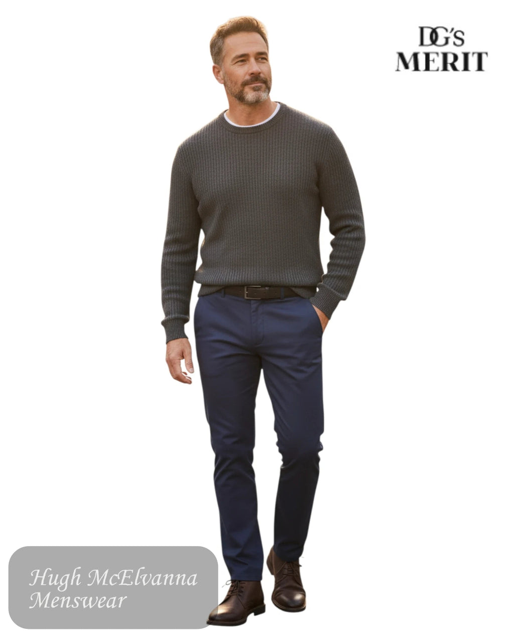 DG's Merit NAVY Regular Fit Trouser Style: 72268/78 - Hugh McElvanna Menswear