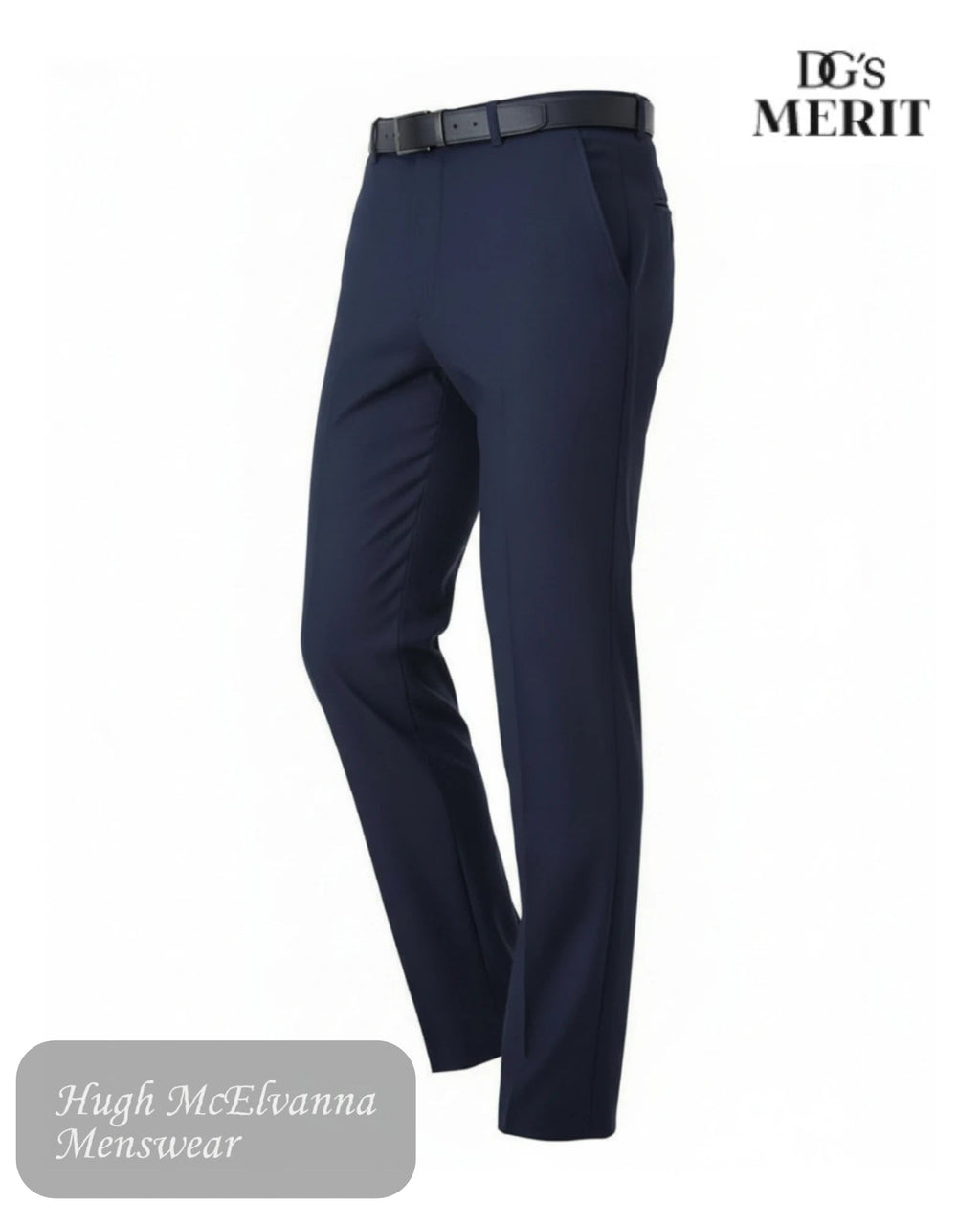 DGs Merit NAVY Stretch Waist Trouser 71686/78 - Hugh McElvanna Menswear