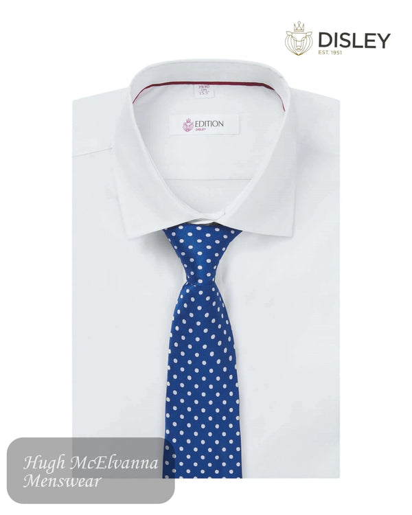 Disley Tramore White Tapered Fit Stretch Shirt - Hugh McElvanna Menswear