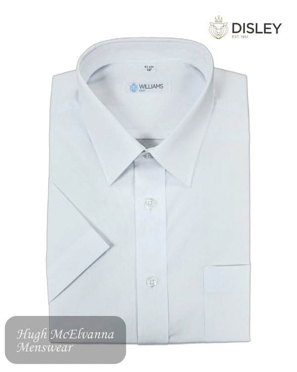Disley White Short Sleeve Shirt – Lightweight Poly - Cotton with Chest Pocket - Hugh McElvanna Menswear