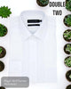 Double TWO Classic Plain White Shirt - Hugh McElvanna Menswear - Shirts & Tops