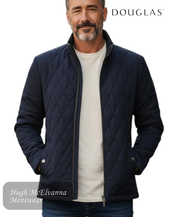 Douglas Hardy Navy Quilted Jacket | 80217/78 - Hugh McElvanna Menswear
