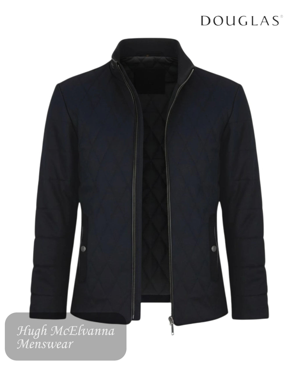 Douglas Hardy Navy Quilted Jacket | 80217/78 - Hugh McElvanna Menswear