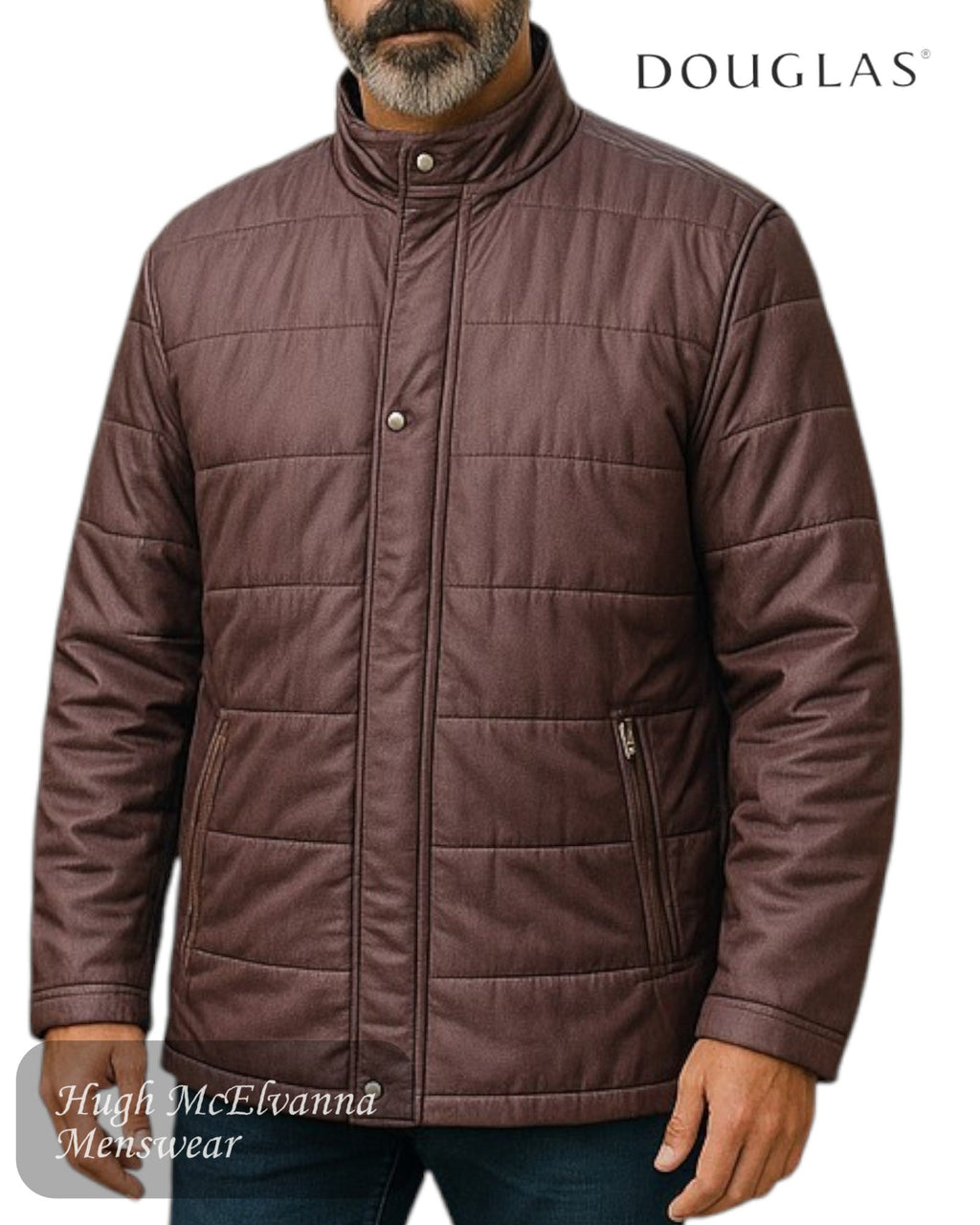 Douglas Men's Burgundy Water Repellent Coat – 80152 - 68 - Hugh McElvanna Menswear
