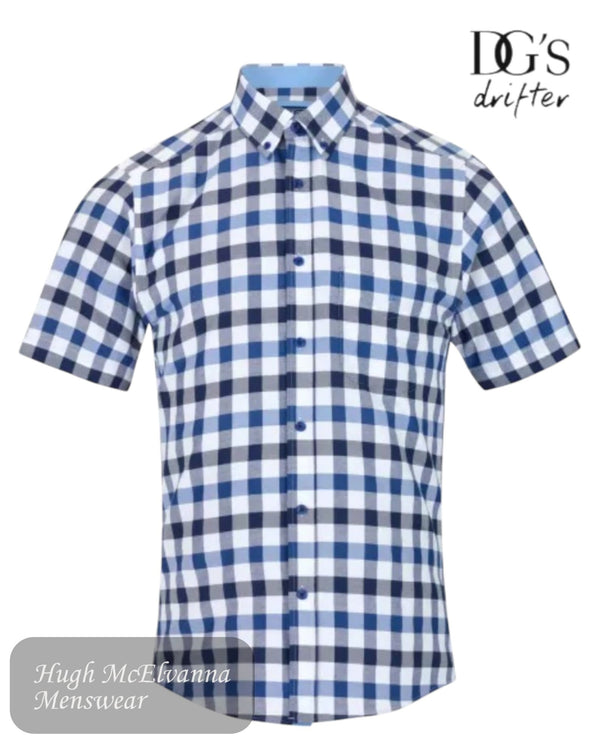 Drifter Blue Short Sleeve Shirt 14606SS/25 - Hugh McElvanna Menswear