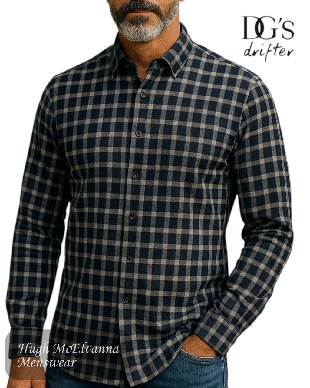 Drifter Brushed Cotton Long Sleeve Shirt - 14845 - Hugh McElvanna Menswear