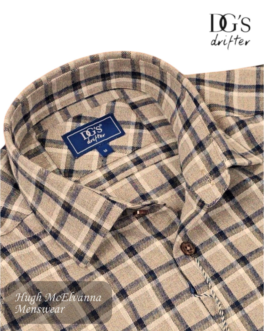 Drifter Brushed Cotton Long Sleeve Shirt - 14845 - Hugh McElvanna Menswear