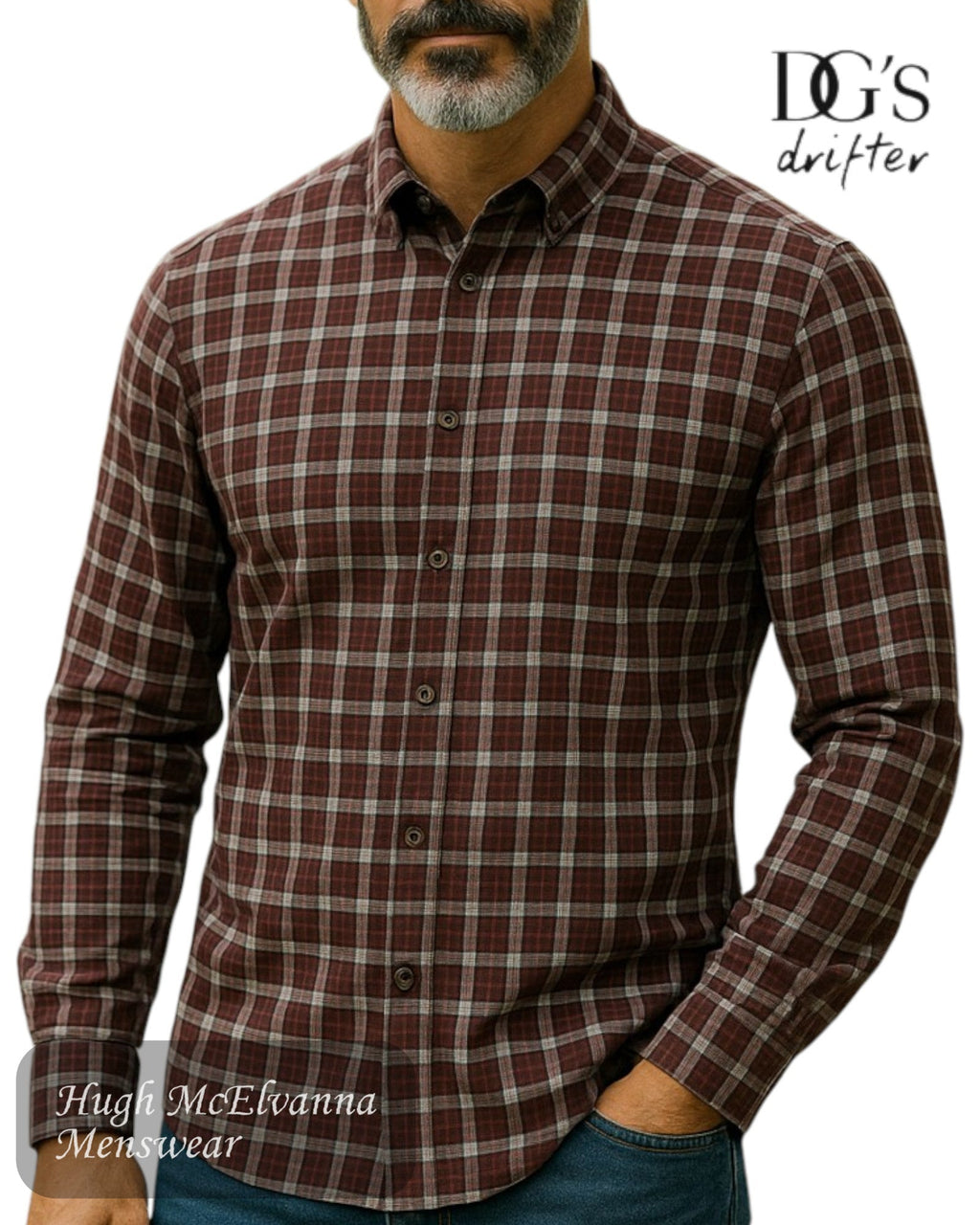 Drifter Brushed Cotton Long Sleeve Shirt - 14845 - Hugh McElvanna Menswear
