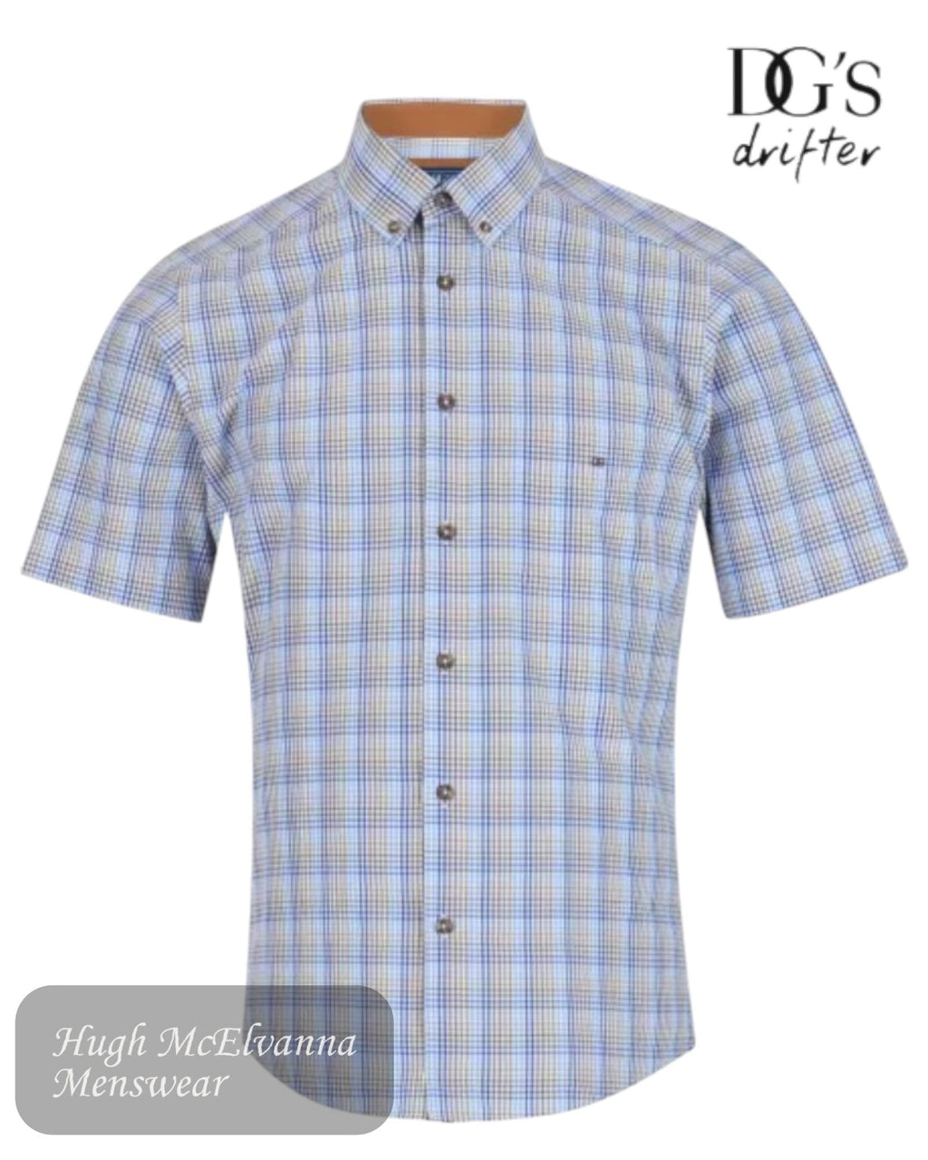 Drifter Lt. Brown SS Shirt 14607SS/42 - Hugh McElvanna Menswear