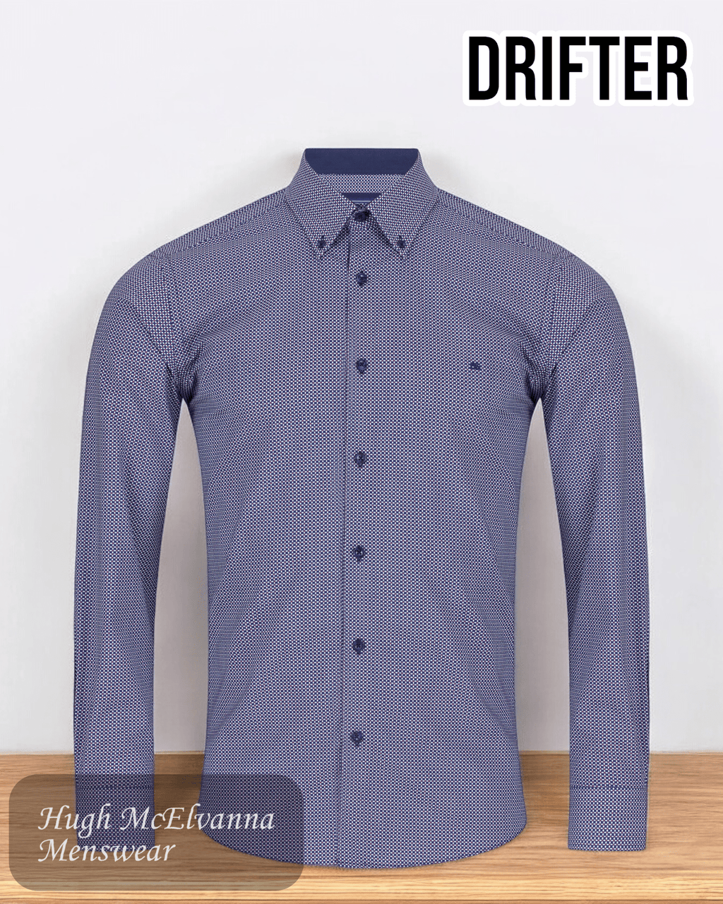 Drifter Navy Casual Shirt - 14747/78 - Hugh McElvanna Menswear
