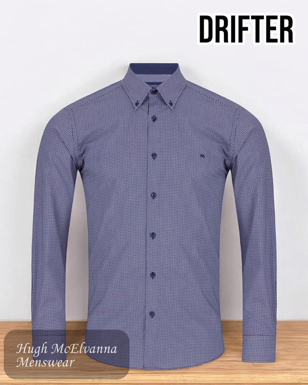Drifter Navy Casual Shirt - 14747/78 - Hugh McElvanna Menswear