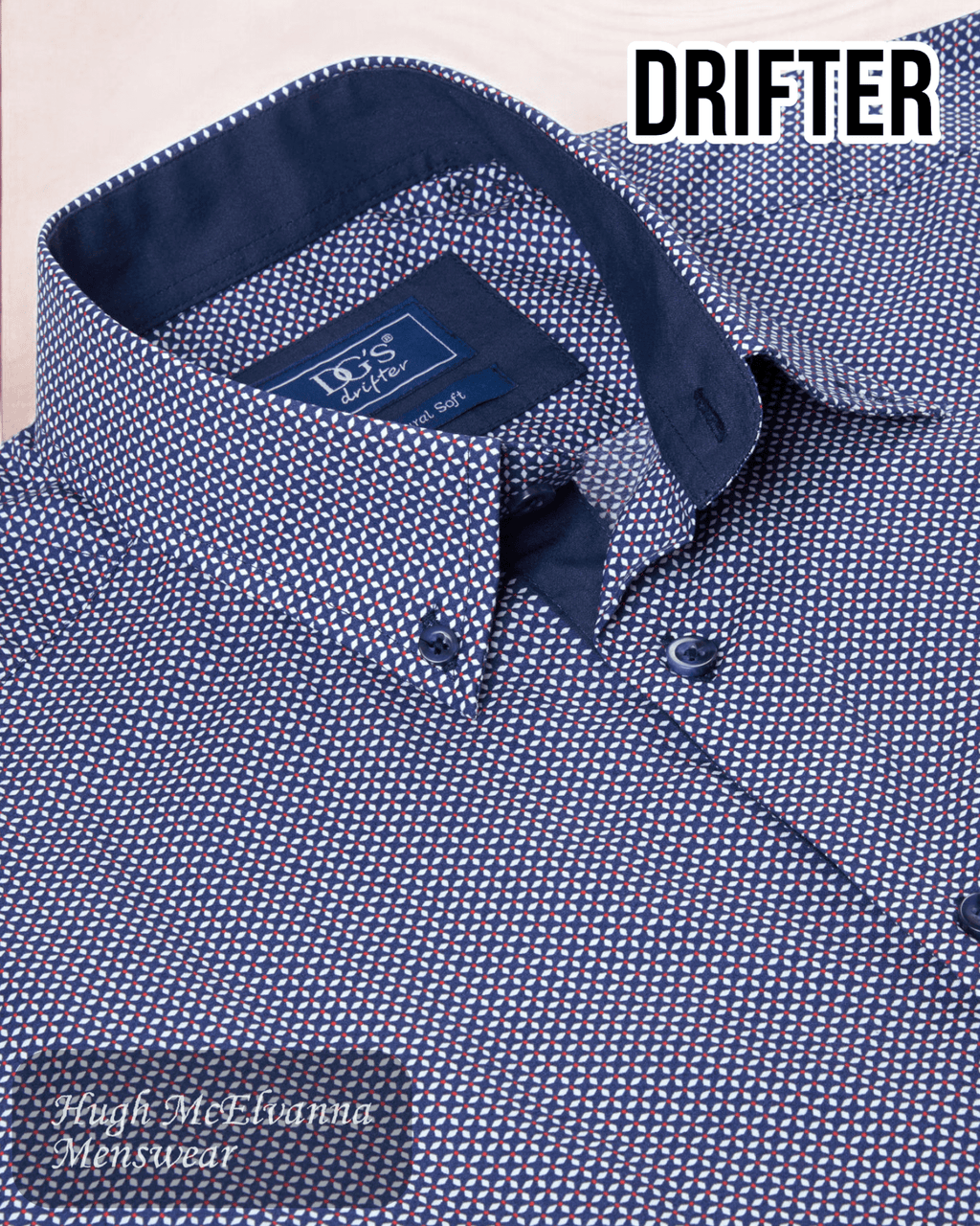 Drifter Navy Casual Shirt - 14747/78 - Hugh McElvanna Menswear