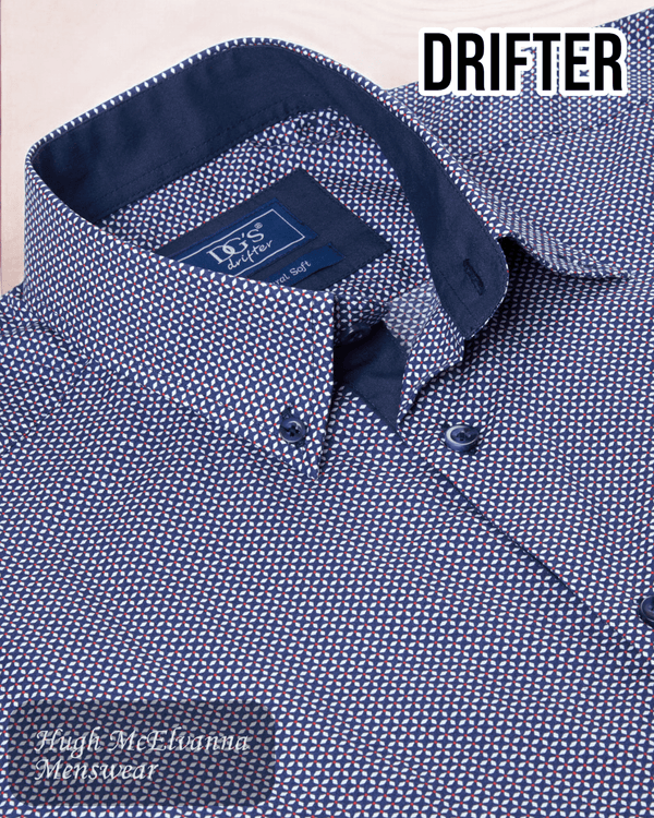 Drifter Navy Casual Shirt - 14747/78 - Hugh McElvanna Menswear