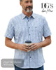 Drifter Sky Blue Checked Short Sleeve Shirt | 114024SS/22 - Hugh McElvanna Menswear