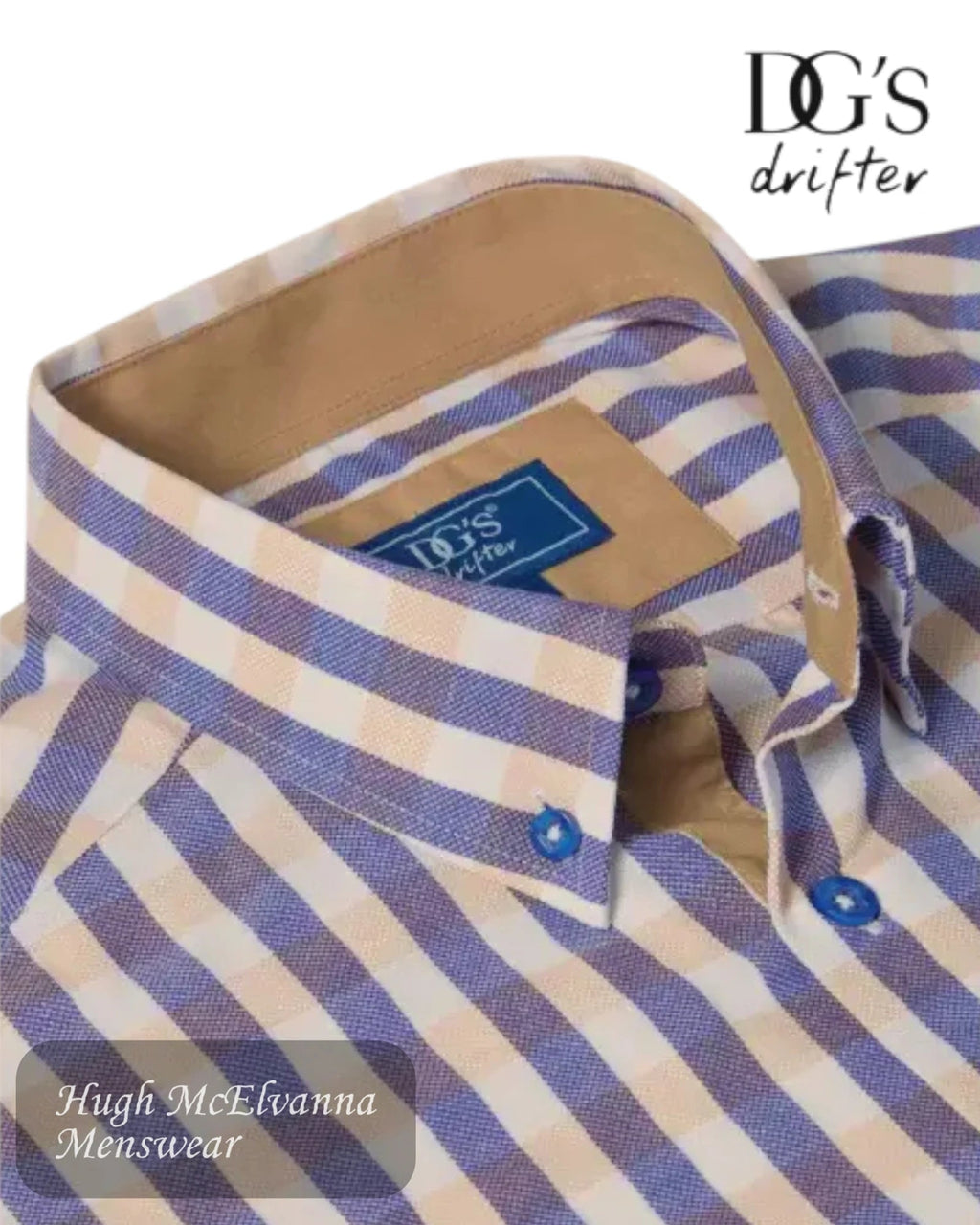 Drifter Stone Short Sleeve Checked Shirt - Hugh McElvanna Menswear