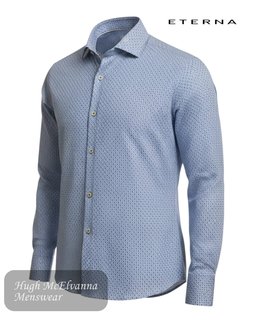 Eterna 1863 Blue Patterned Modern Fit Shirt | 2369 - 12_X682 - Hugh McElvanna Menswear