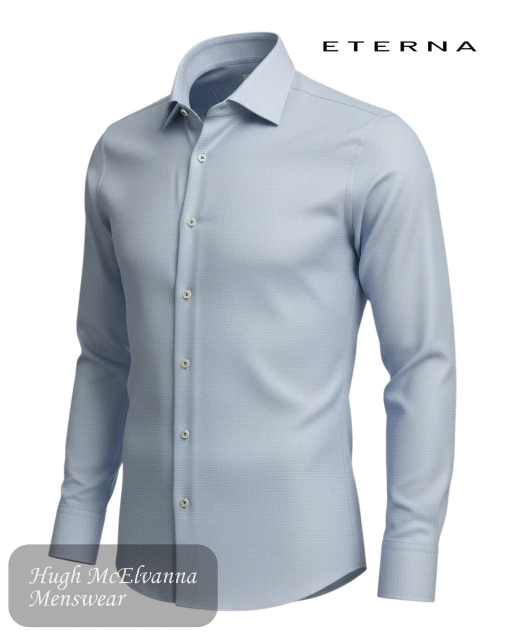 Eterna 1863 Modern Fit Light Blue Textured Shirt – 1187 - 12_X68V - Hugh McElvanna Menswear