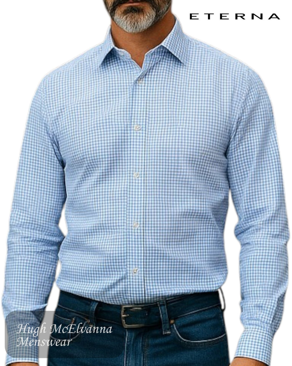 Eterna 1863 Modern Fit Purple Check Shirt – 3824/94 - X687 - Hugh McElvanna Menswear