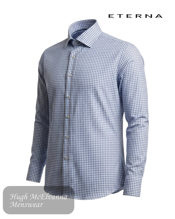 Eterna 1863 Modern Fit Purple Check Shirt – 3824/94 - X687 - Hugh McElvanna Menswear