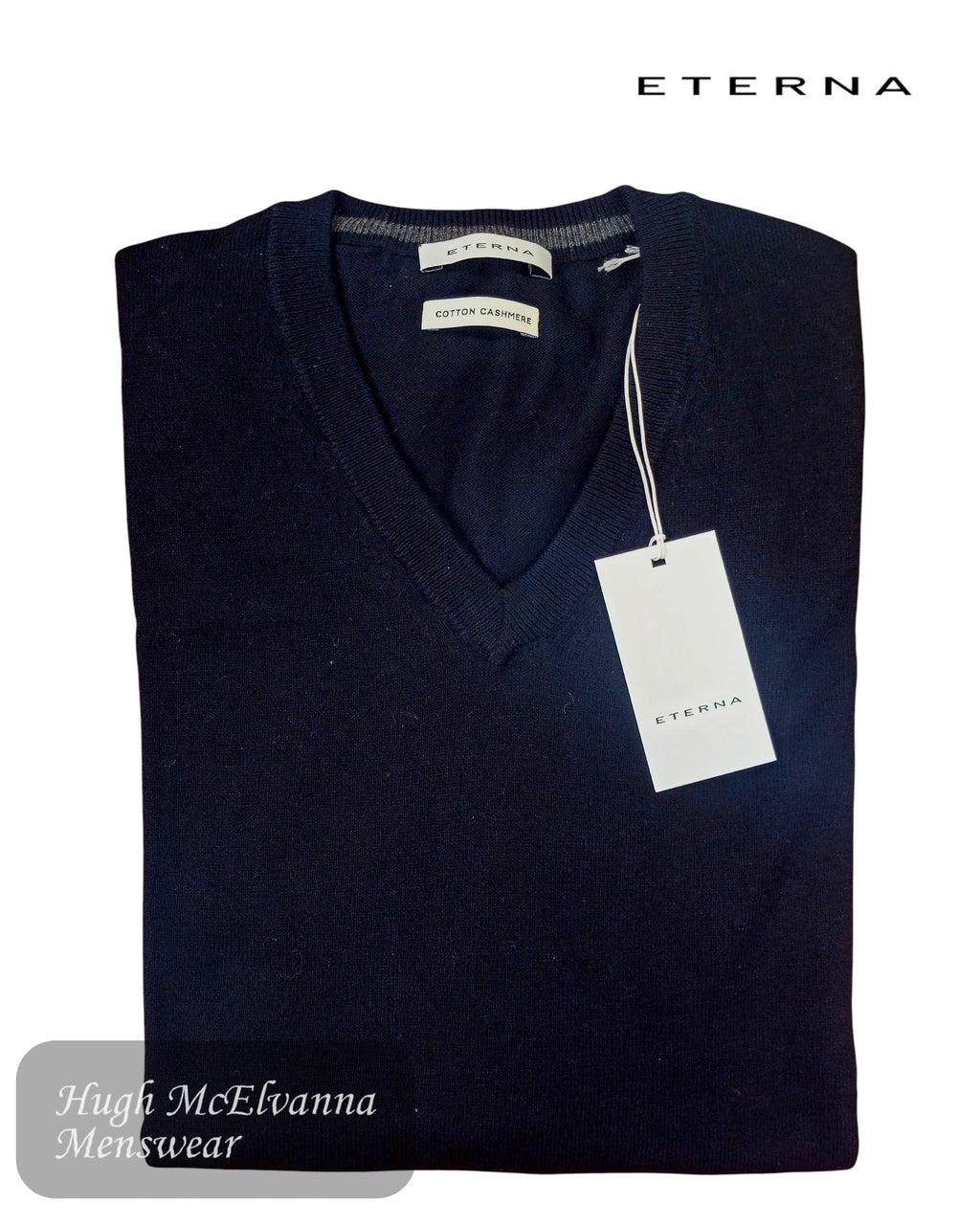 Eterna 312/39 HOLK Black V - Neck Sweater - Hugh McElvanna Menswear