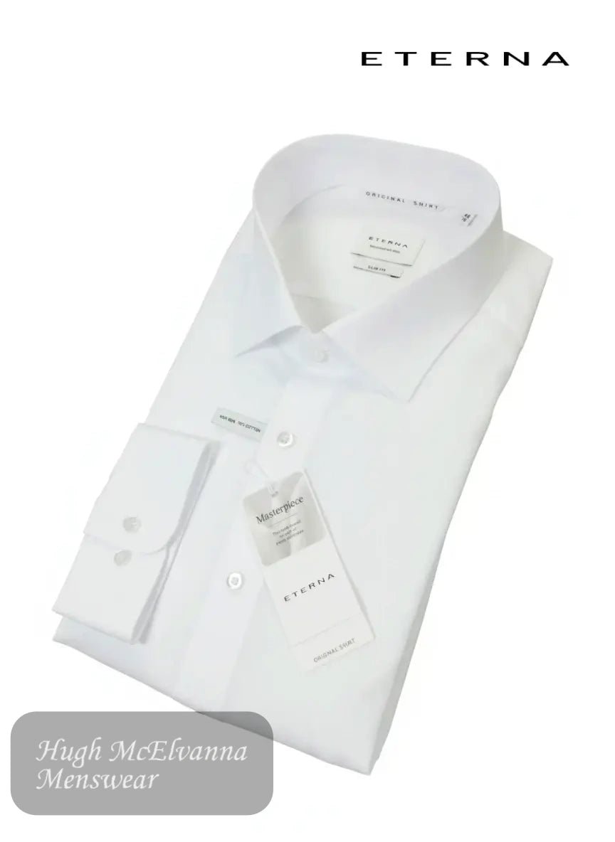 Eterna Men's Slim Fit White Formal Shirt | 1100 - 00 - F170 - Hugh McElvanna Menswear