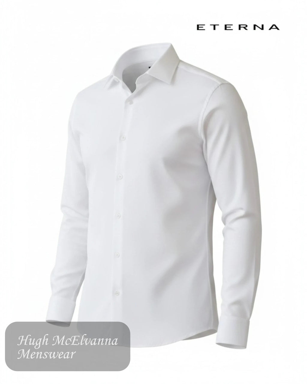 Eterna Men's Slim Fit White Formal Shirt | 1100 - 00 - F170 - Hugh McElvanna Menswear