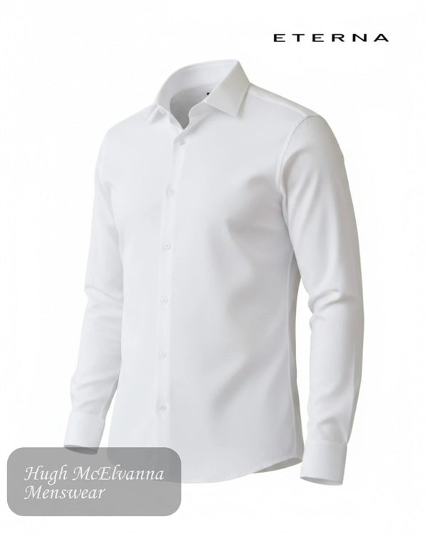 Eterna Men's Slim Fit White Formal Shirt | 1100 - 00 - F170 - Hugh McElvanna Menswear