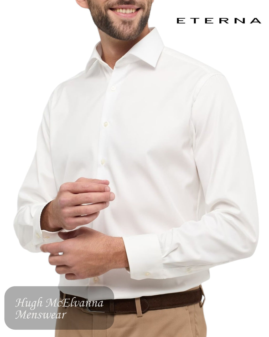 Eterna Modern Fit Cream Cover Shirt – 881721X18K - Hugh McElvanna Menswear