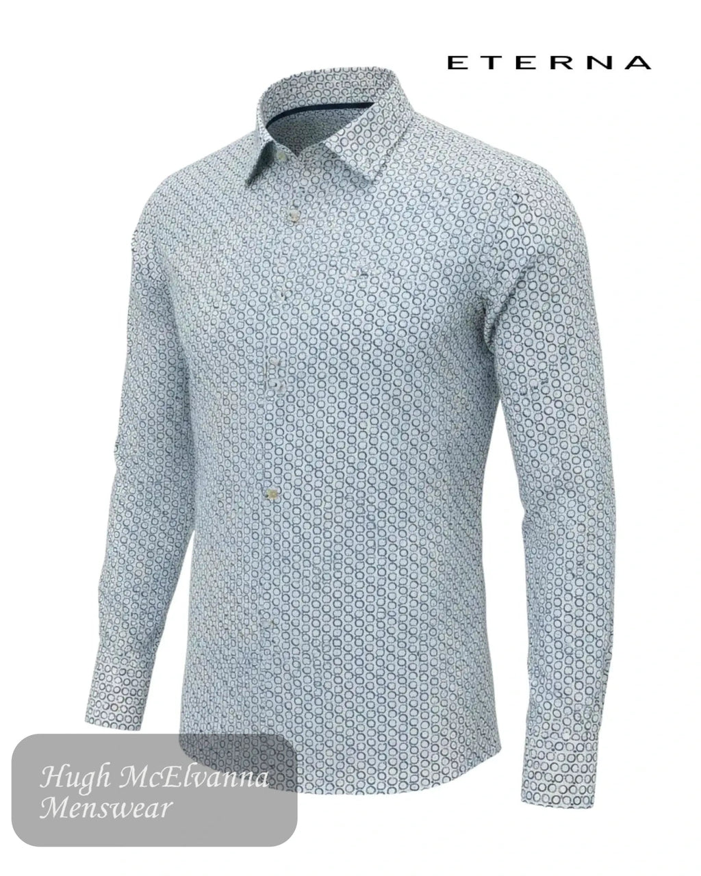 Eterna Modern Fit Geometric Print Shirt |1375 40 X171 - Hugh McElvanna Menswear