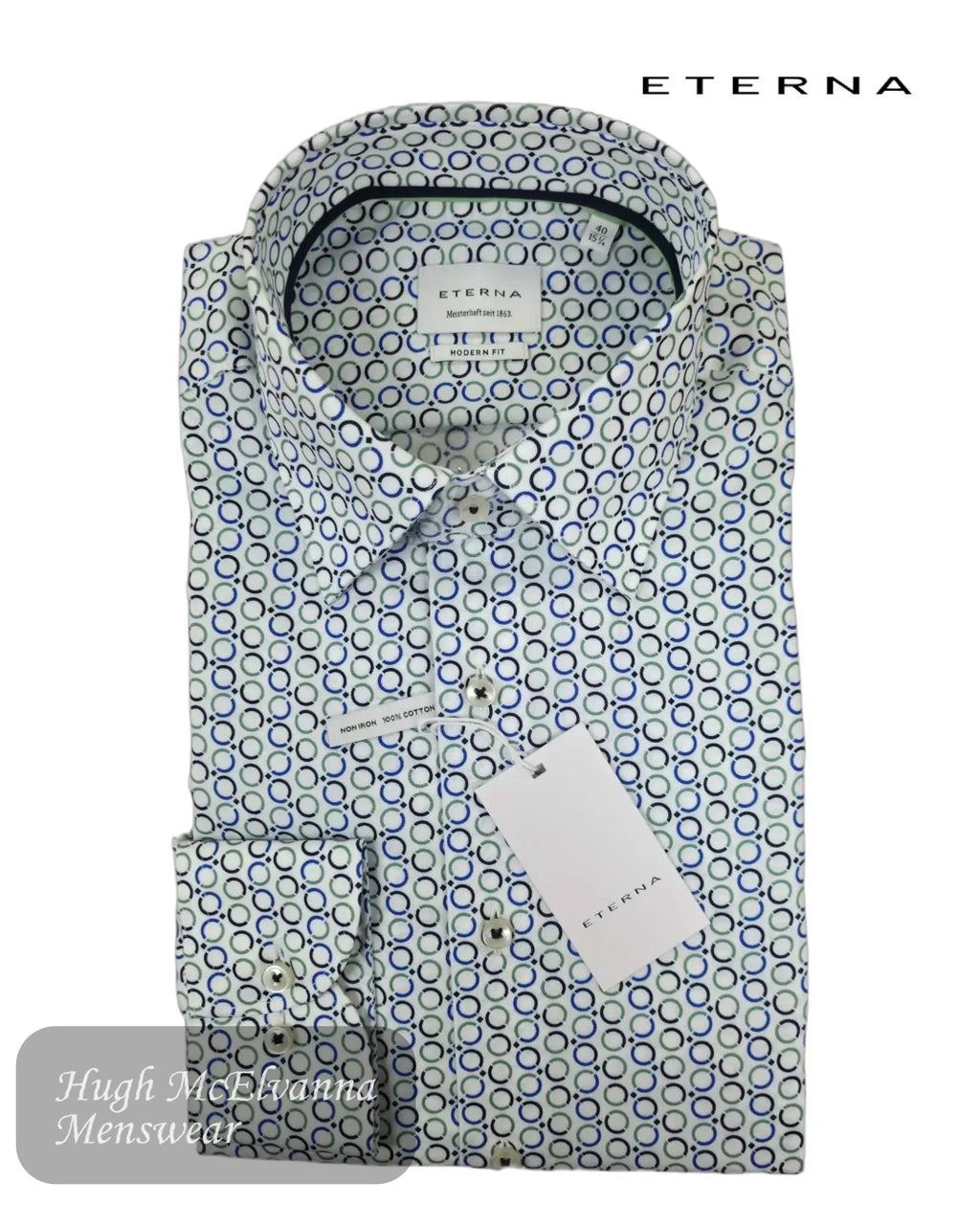 Eterna Modern Fit Geometric Print Shirt |1375 40 X171 - Hugh McElvanna Menswear