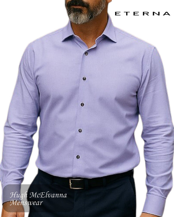 Eterna Modern Fit Purple Micro Pattern Shirt - 1178 - 94_X17V - Hugh McElvanna Menswear
