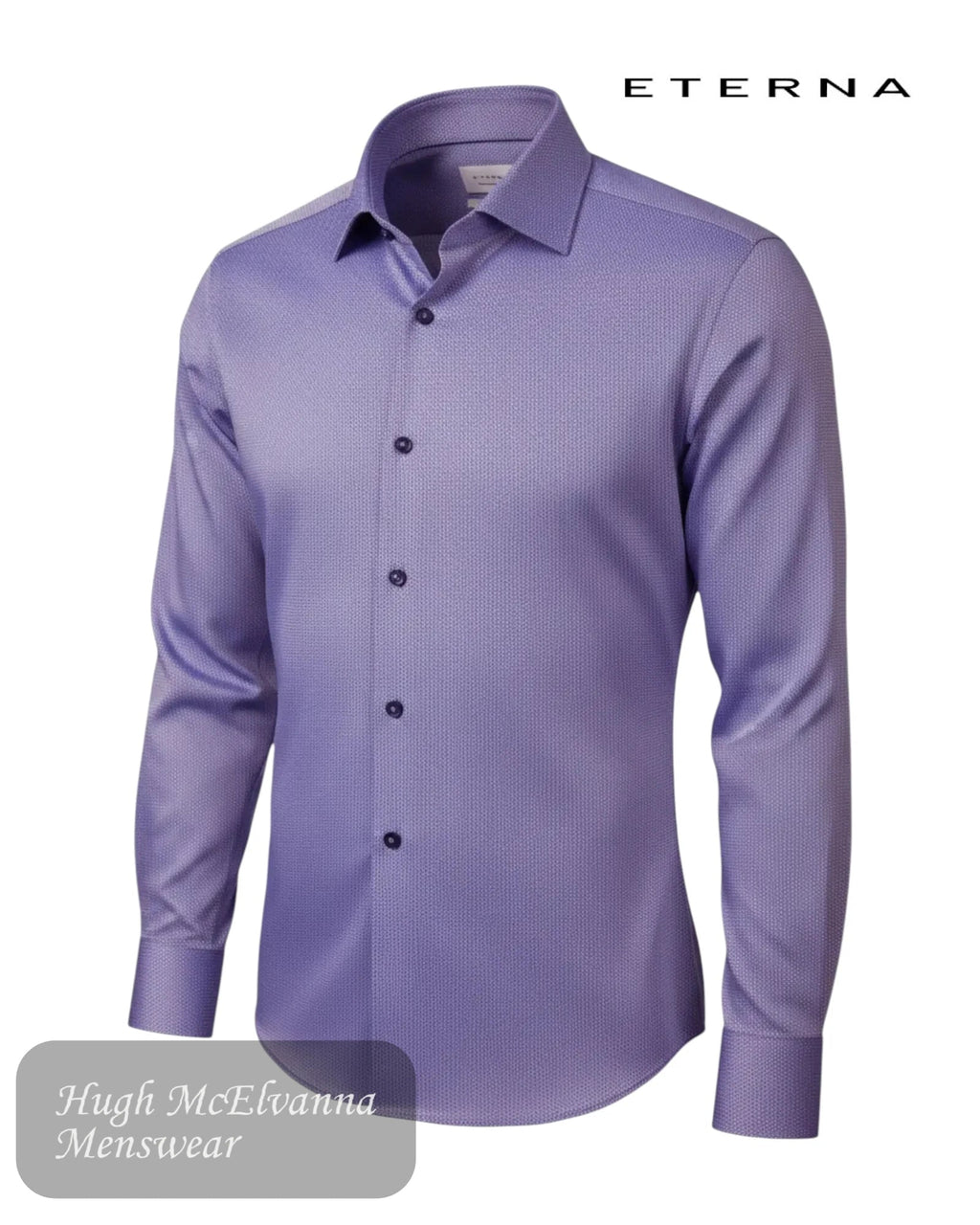 Eterna Modern Fit Purple Micro Pattern Shirt - 1178 - 94_X17V - Hugh McElvanna Menswear