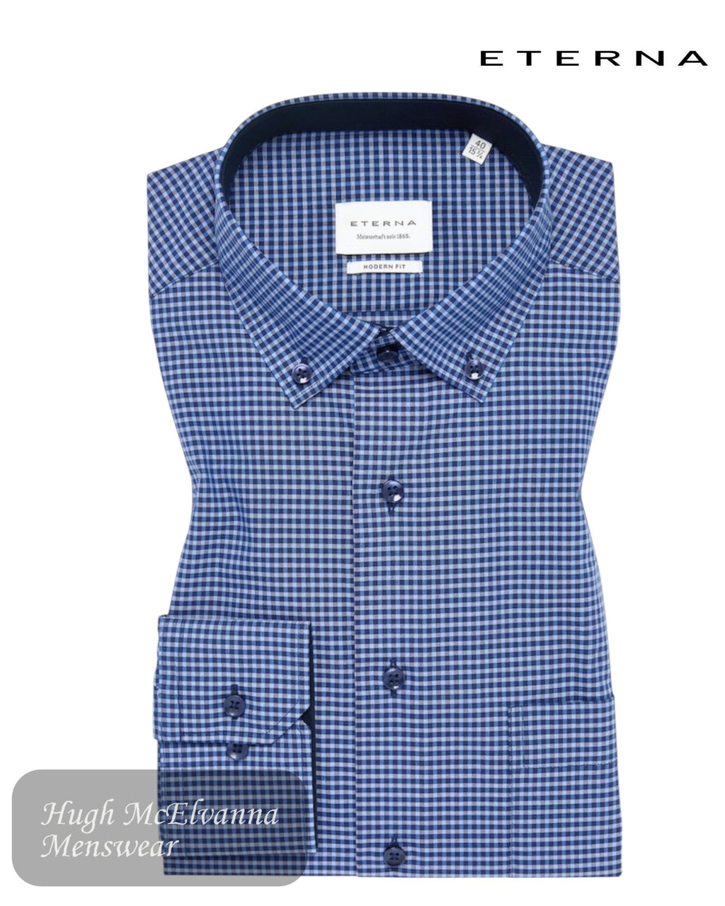 ETERNA MODERN Fit Vichy Check Shirt - 8913 09 X146 - Hugh McElvanna Menswear