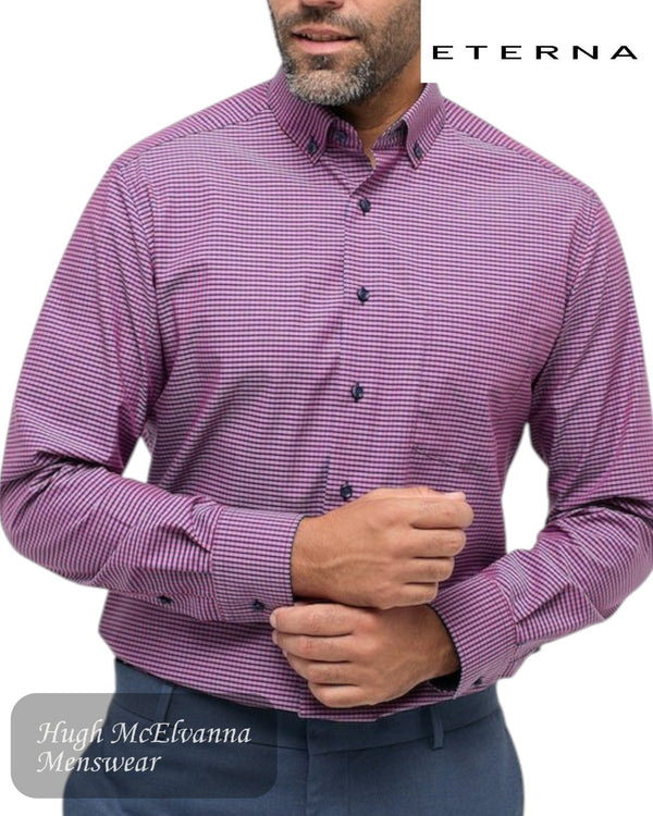 ETERNA MODERN Fit Vichy Check Shirt - 8913 58 X146 - Hugh McElvanna Menswear