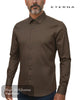 Eterna Plain Modern Fit Shirt 1049/29 X171 in Brown - Hugh McElvanna Menswear