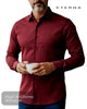 Eterna Plain Modern Fit Shirt 8464/97 - E181 in Burgundy - Hugh McElvanna Menswear