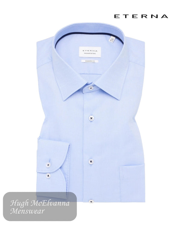 Eterna Shirt Natté – Light Blue | Modern Fit - Hugh McElvanna Menswear