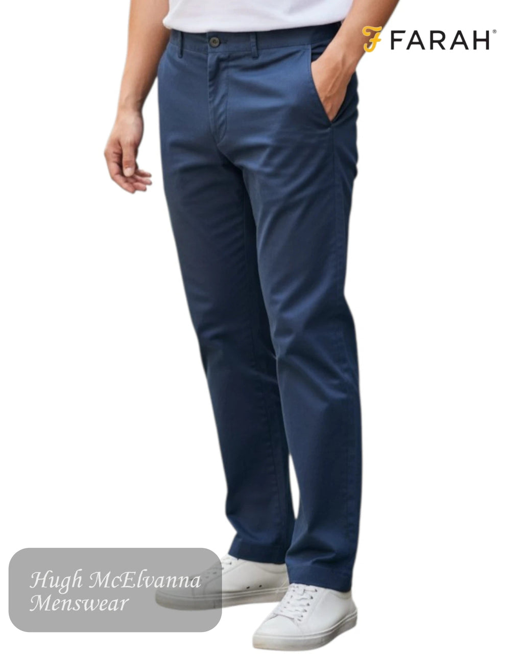 Farah Oak Chinos | True Navy FABS7087/412 - Hugh McElvanna Menswear