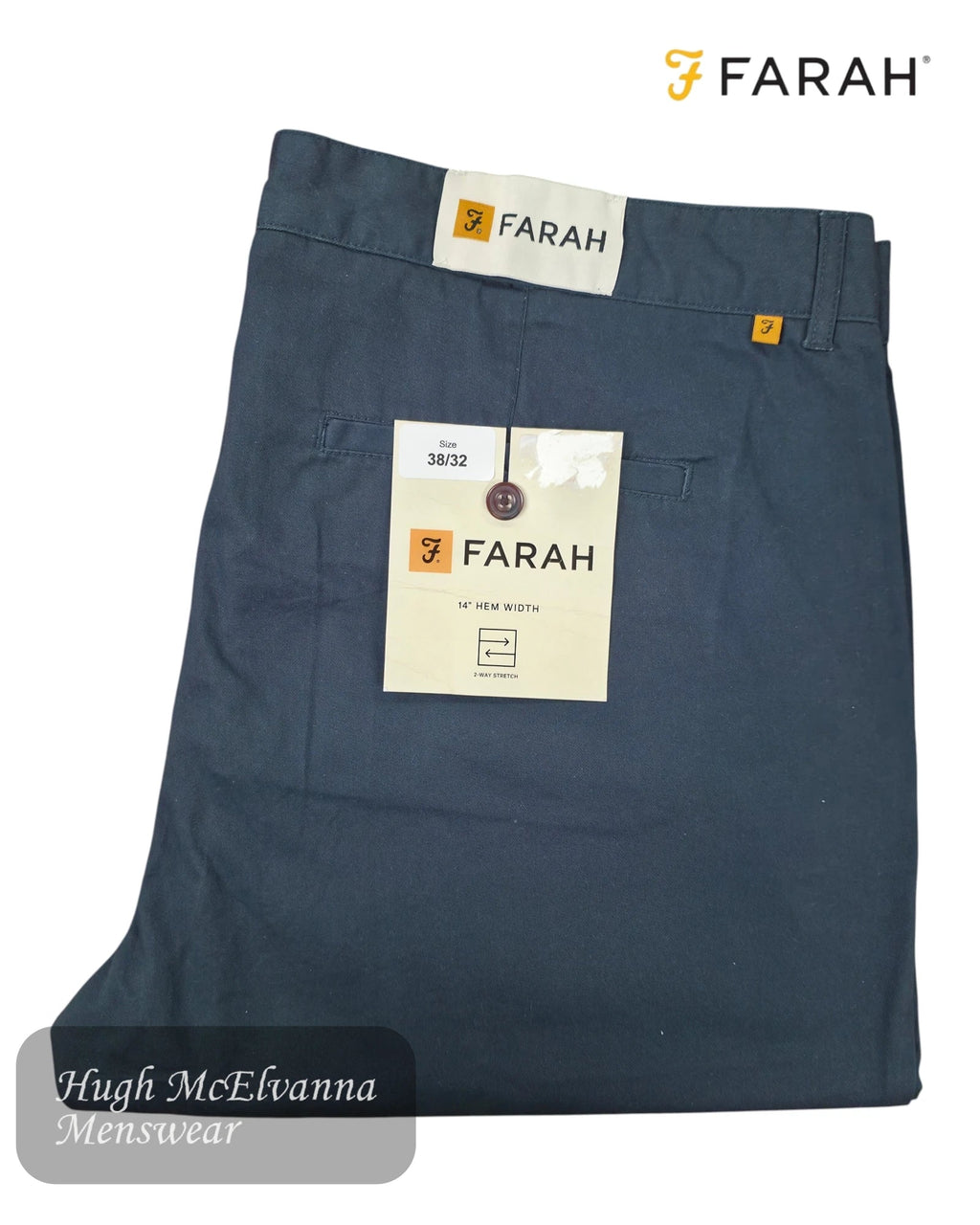 Farah Oak Chinos | True Navy FABS7087/412 - Hugh McElvanna Menswear