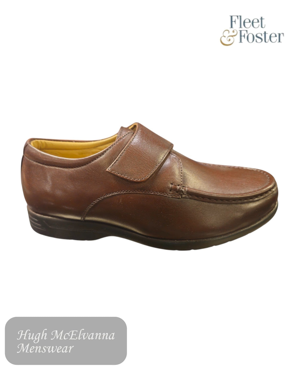 Fleet & Foster FRED – Extra Wide Velcro Fastening Men's Moccasin Shoe - Hugh McElvanna Menswear
