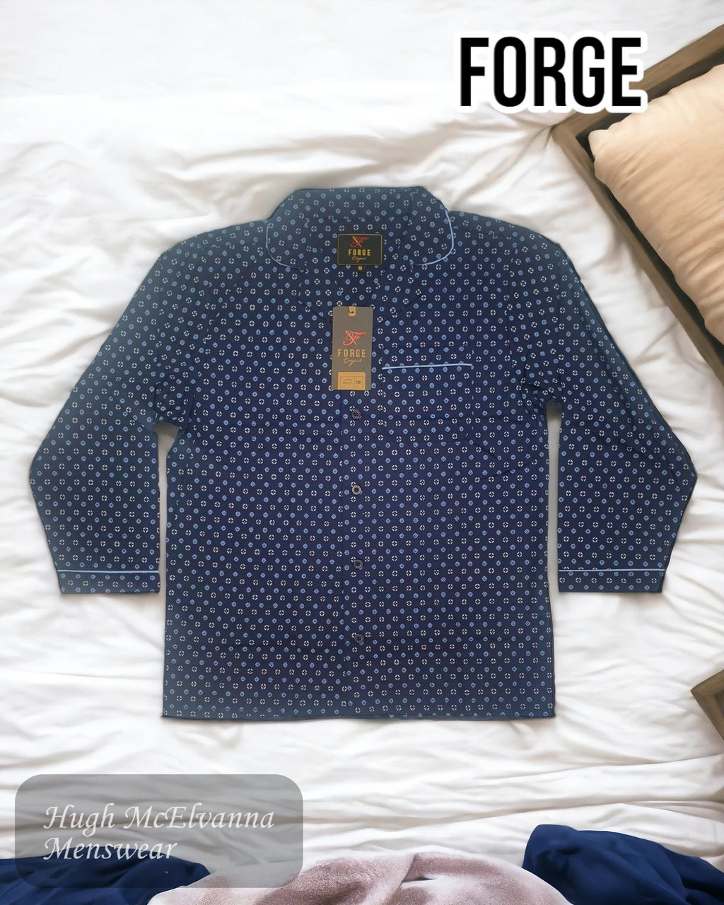 Forge Navy Patterned Pyjamas – F815T - Hugh McElvanna Menswear