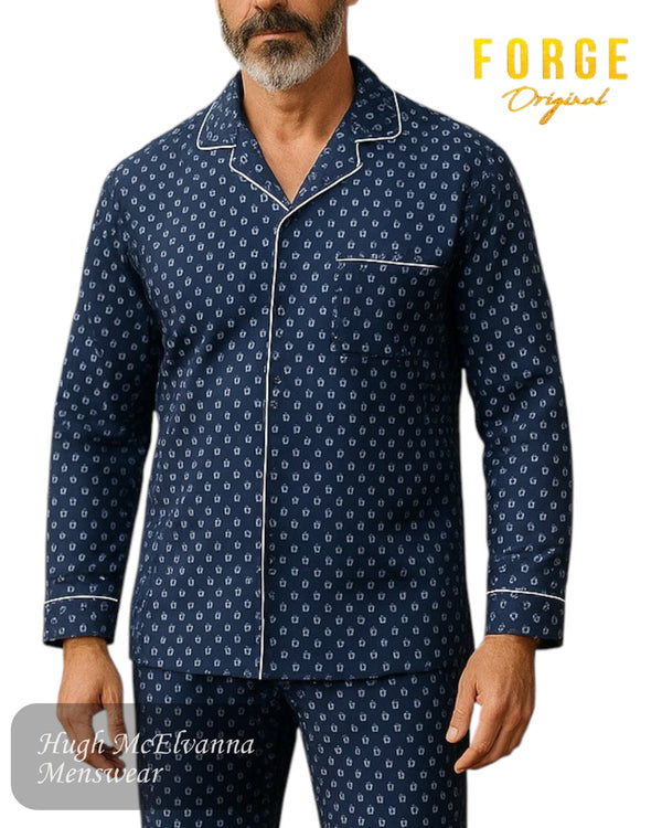 Forge Navy Patterned Pyjamas – F815T - Hugh McElvanna Menswear