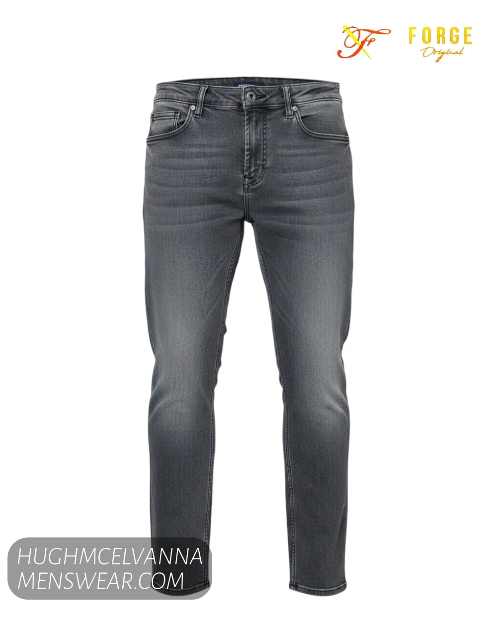 Forge OBAN Black Jeans - Stretch Fabric - Hugh McElvanna Menswear