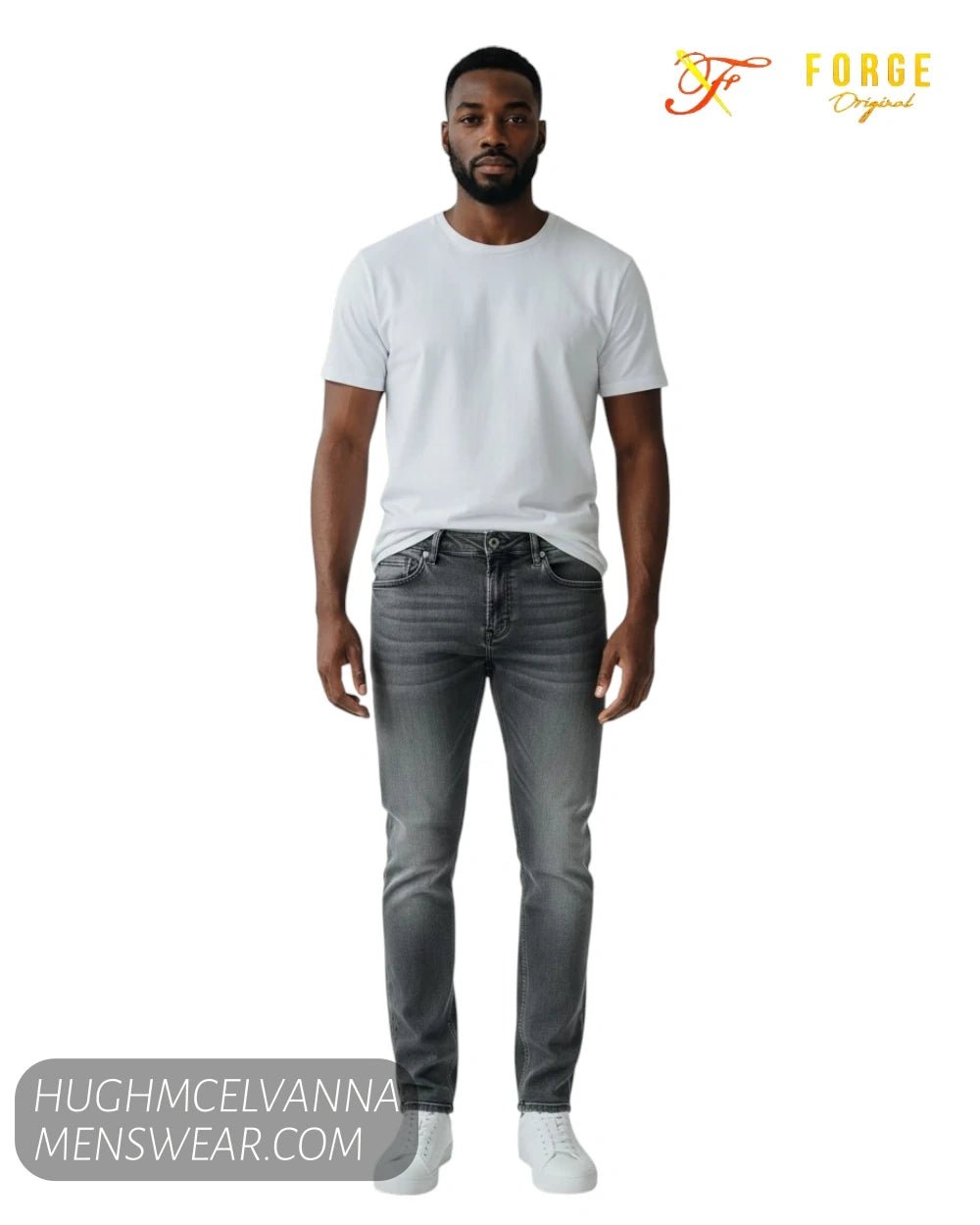 Forge OBAN Black Jeans - Stretch Fabric - Hugh McElvanna Menswear