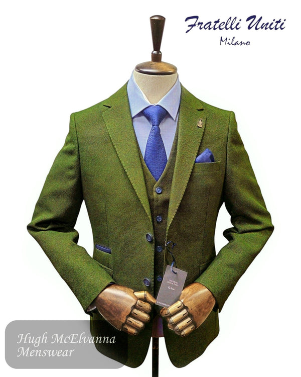 Fratelli Uniti PAOLO Olive Green Blazer & Waistcoat Set - Hugh McElvanna Menswear