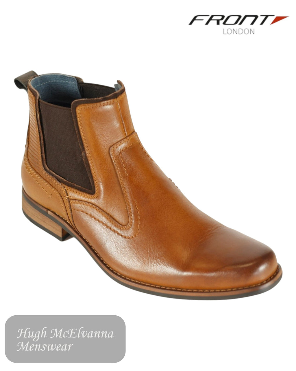Front EDMONTON Tan Chelsea Boot - Hugh McElvanna Menswear