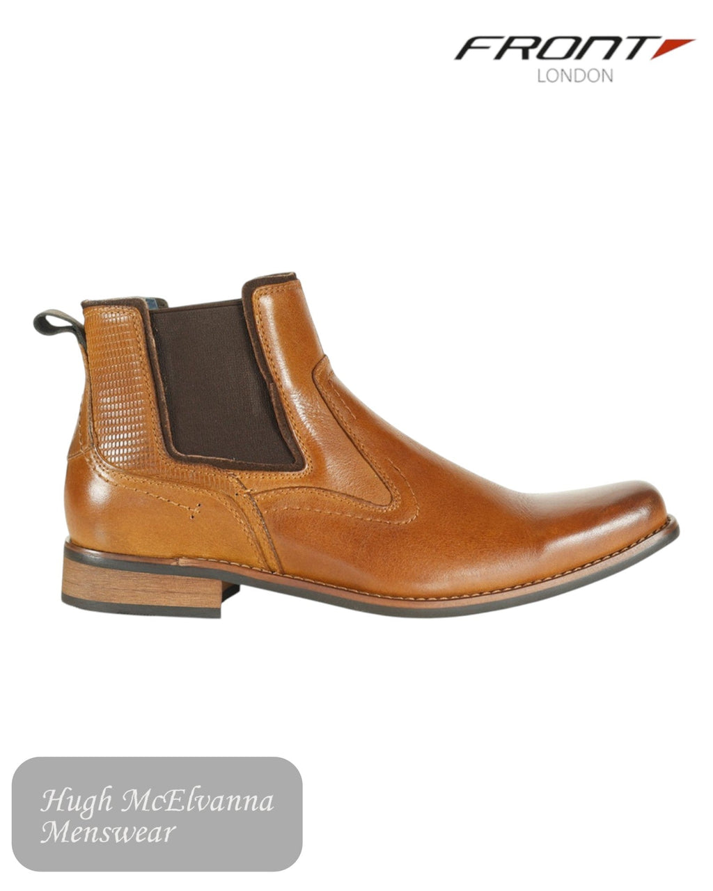 Front EDMONTON Tan Chelsea Boot - Hugh McElvanna Menswear