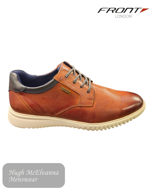 Front Gomez Sneakers in Tan / Navy - Hugh McElvanna Menswear